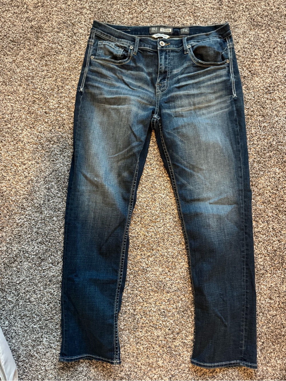 BKE Nolan Straight Leg Jeans in Dark Blue Wash